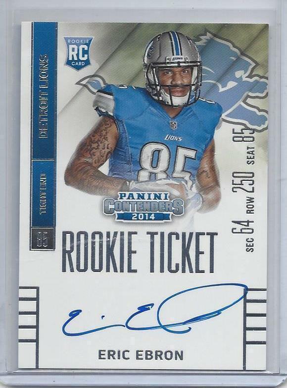 ERIC EBRON 2014 PANINI CONTENDERS ROOKIE TICKET SP VARIATION ON CARD AUTO RC 218
