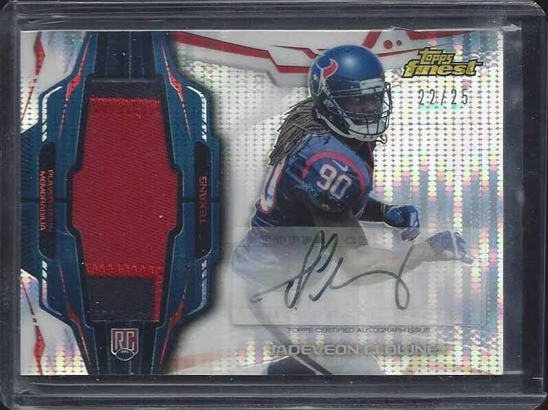 JADEVEON CLOWNEY 2014 FINEST PULSAR REFRACTOR RPA JUMBO PATCH AUTO RC #D 22/25