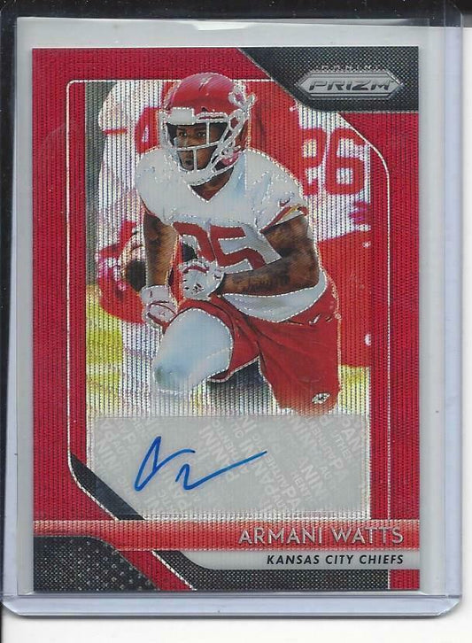 ARMANI WATTS 2018 PANINI PRIZM RED WAVE PRIZMS CHIEFS AUTO RC #D 138/199