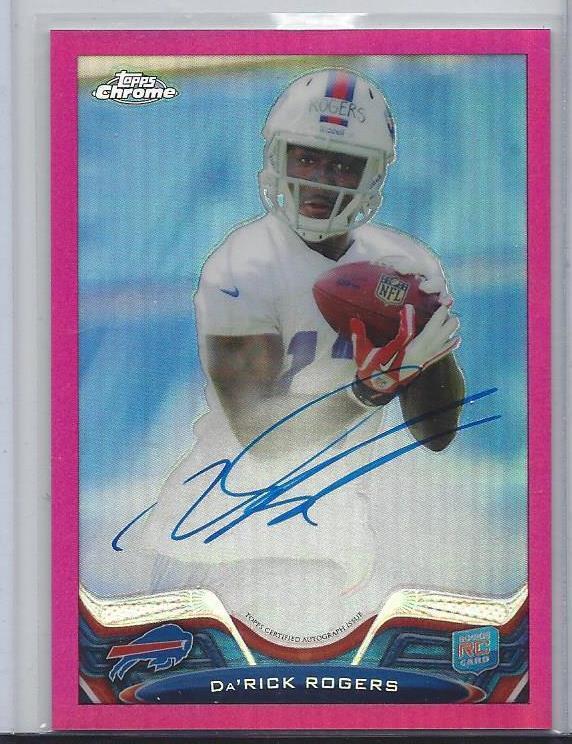 DA'RICK ROGERS 2013 TOPPS CHROME BCA PINK REFRACTOR ON CARD AUTO RC #D 48/75