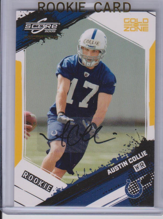 AUSTIN COLLIE 2009 SCORE INSCRIPTIONS GOLD ZONE COLTS AUTO RC #D 14/50
