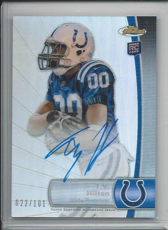 T.Y. HILTON 2012 TOPPS FINEST CASE HIT REFRACTOR ON CARD ROOKIE AUTO RC #D /101
