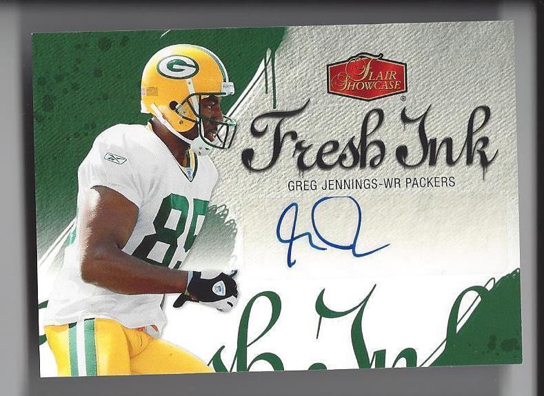 GREG JENNINGS 2006 FLAIR SHOWCASE FRESH INK AUTO RC