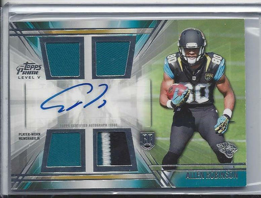 ALLEN ROBINSON 2014 TOPPS PRIME LEVEL 5 JAGUARS QUAD ROOKIE PATCH AUTO RC