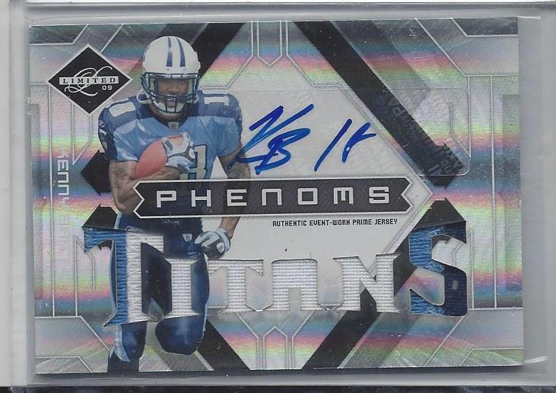 KENNY BRITT 2009 LIMITED PHENOMS JUMBO 3 COLOR ROOKIE PATCH AUTO RC #D 40/149