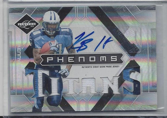 KENNY BRITT 2009 LIMITED PHENOMS JUMBO 3 COLOR ROOKIE PATCH AUTO RC #D 40/149