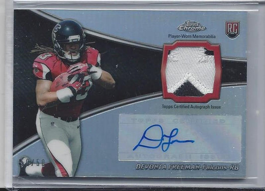 DEVONTA FREEMAN 2014 TOPPS CHROME RPA REFRACTOR 2 COLOR PATCH AUTO RC #D 50/50