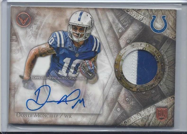 DONTE MONCRIEF 2014 TOPPS VALOR 2 COLOR RPA COLTS PATCH AUTO ROOKIE RC
