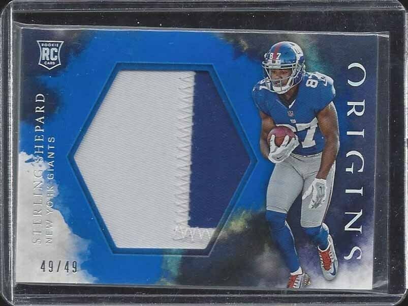 STERLING SHEPARD 2016 PANINI ORIGINS BLUE JUMBO 2 COLOR ROOKIE PATCH RC #D 49/49