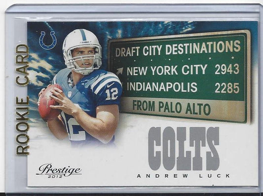 ANDREW LUCK 2012 PANINI PRESTIGE DRAFT CITY DESTINATIONS RC #2