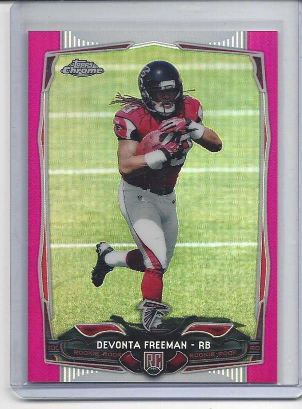 DEVONTA FREEMAN 2013 TOPPS CHROME PINK REFRACTOR ROOKIE RC #D 75/399