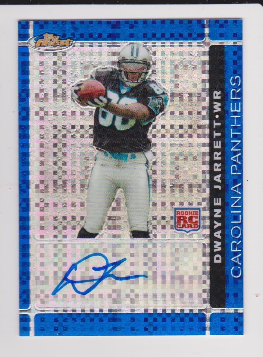DWAYNE JARRETT 2007 TOPPS FINEST BLUE XFRACTOR REFRACTOR AUTO RC #D 8/50