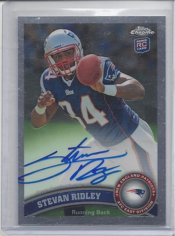 STEVAN RIDLEY 2011 TOPPS CHROME PATRIOTS ON CARD AUTO RC #193