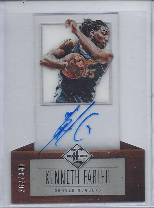 KENNETH FARIED 2012-13 LIMITED ACETATE DIE CUT NUGGETS ON CARD AUTO RC #D /349