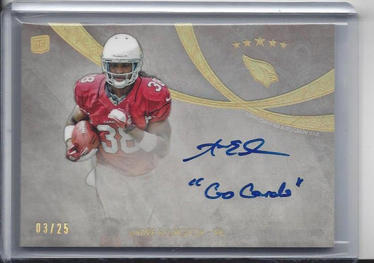 ANDRE ELLINGTON 2013 TOPPS 5 FIVE STAR QUOTABLES GO CARDS INSCRIP AUTO RC #D /25