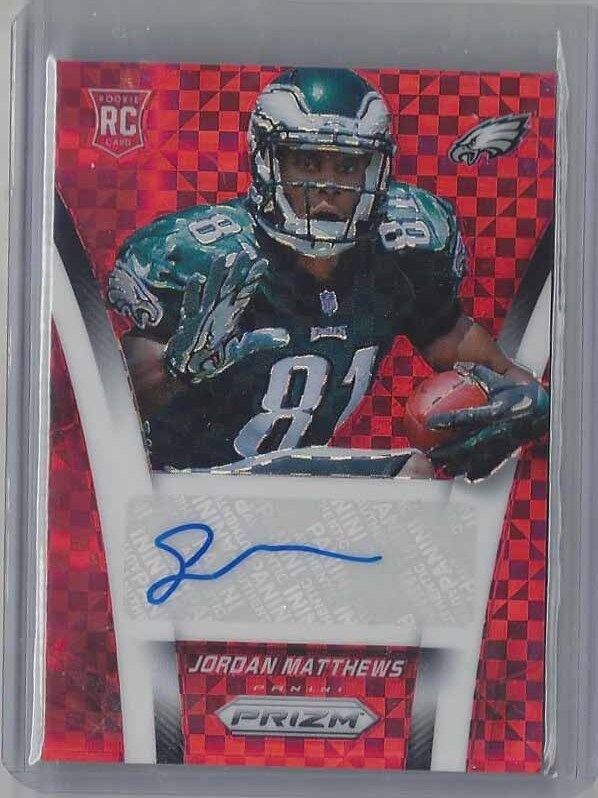 JORDAN MATTHEWS 2014 PANINI PRIZM RED POWER PRIZMS ROOKIE AUTO RC #D 16/25