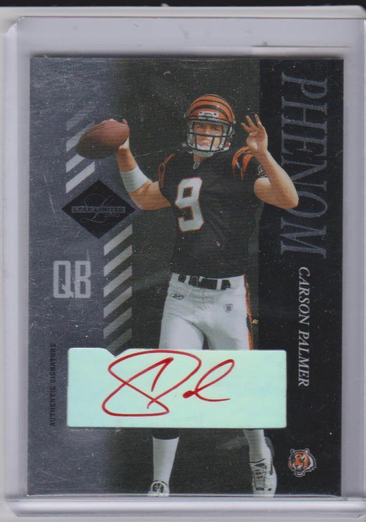 CARSON PALMER 2003 LEAF LIMITED PHENOMS SP RED INK AUTO RC #D 123/150