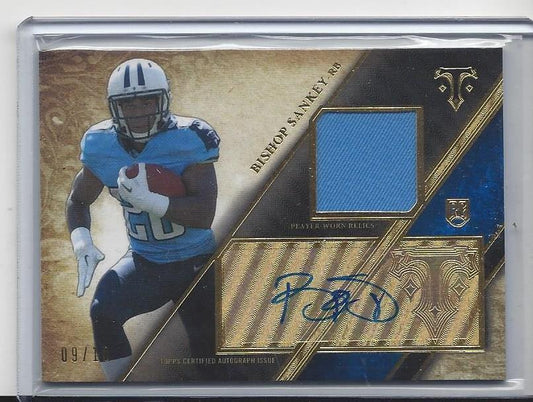 BISHOP SANKEY 2014 TOPPS TRIPLE THREADS GOLD ROOKIE JERSEY AUTO RC #D 9/10
