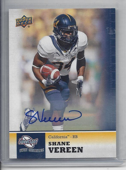 SHANE VEREEN 2011 UPPER DECK SWEET SPOT SWEET BEGINNINGS AUTO RC #94