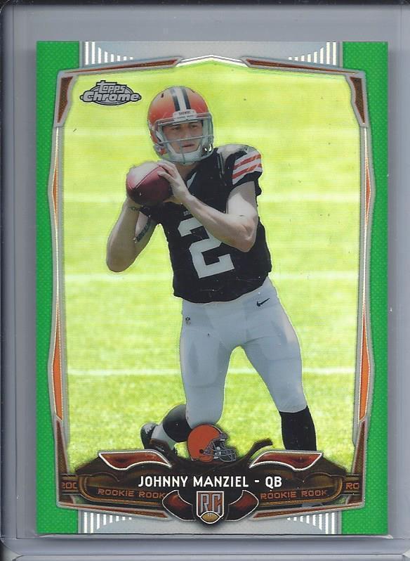 JOHNNY MANZIEL 2014 TOPPS CHROME GREEN REFRACTOR RC #169