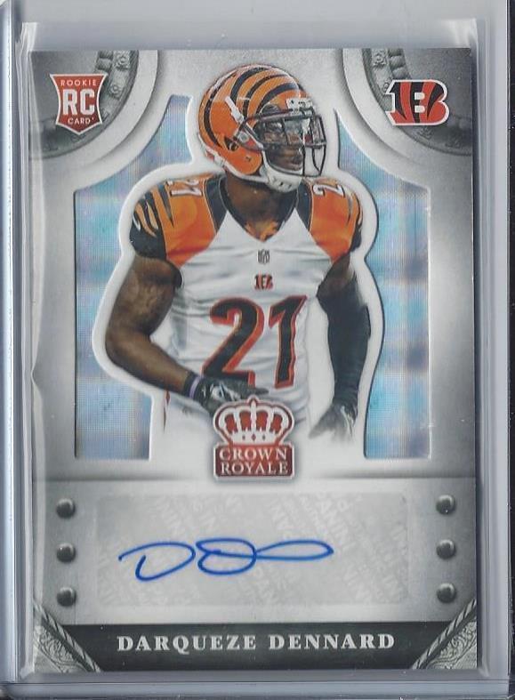 DARQUEZE DENNARD 2014 CROWN ROYALE SILVER PLAID BENGALS AUTO RC #D 13/50