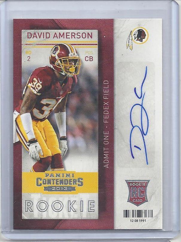 DAVID AMERSON 2013 PANINI CONTENDERS ROOKIE TICKET REDSKINS TRUE RC AUTO #130
