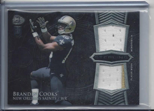 BRANDIN COOKS 2014 BOWMAN STERLING ROOKIE DUAL 2 COLOR SAINTS PATCH RC