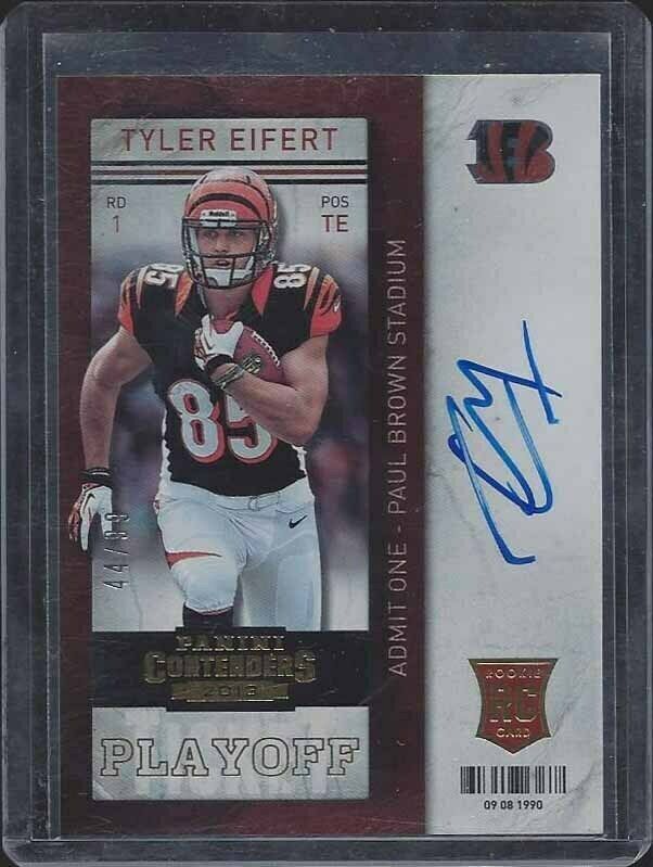 TYLER EIFERT 2013 CONTENDERS PLAYOFF TICKET VARIATION ON CARD AUTO RC #D 44/99
