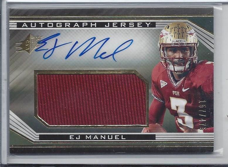 E.J. MANUEL 2013 SPX FLORIDA STATE SEMINOLES JERSEY AUTO RC #D /475