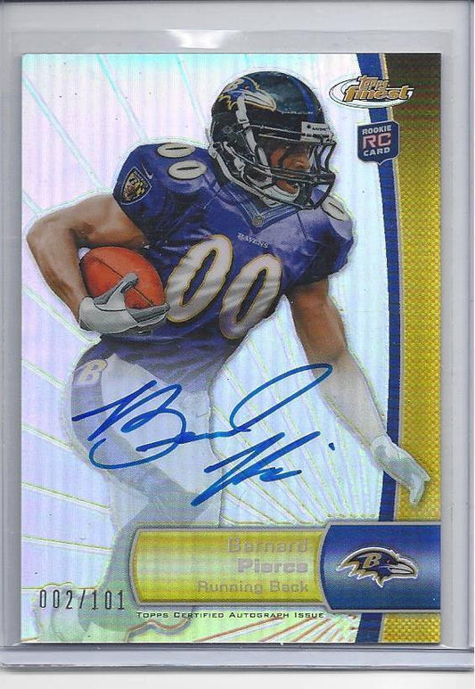 BERNARD PIERCE 2012 TOPPS FINEST ON CARD CASE HIT REFRACTOR ON CARD AUTO #D /101