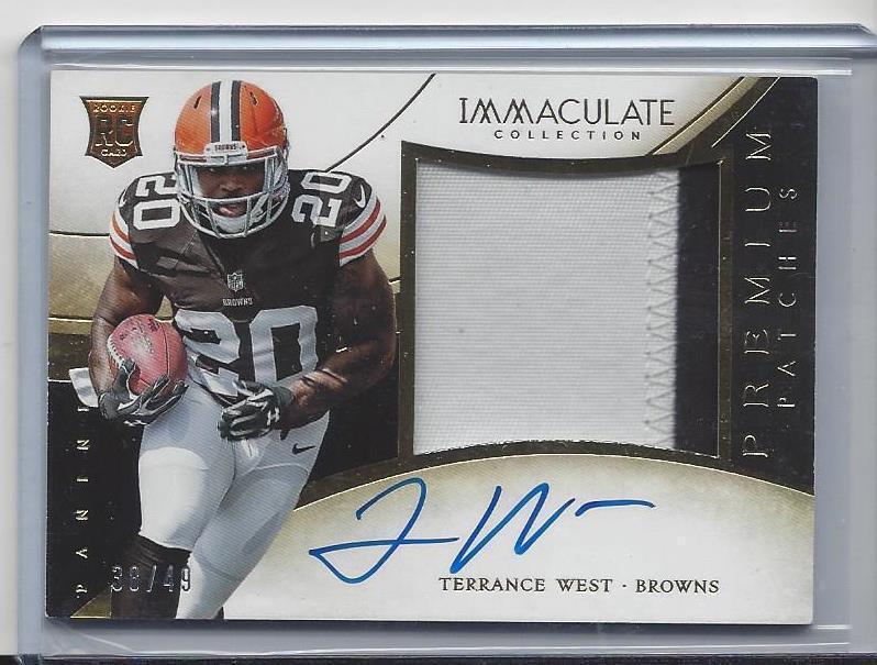 TERRANCE WEST 2014 IMMACULATE PREMIUM PATCHES JUMBO PATCH AUTO RC #D 38/49