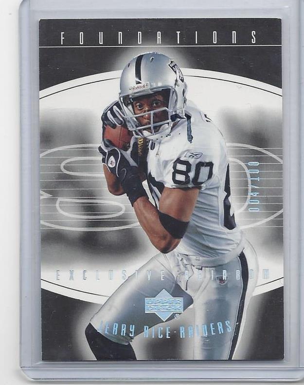 JERRY RICE 2004 UD FOUNDATIONS EXCLUSIVE RAINBOW #D 4/100