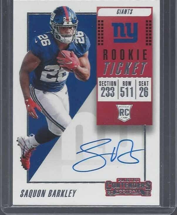 SAQUON BARKLEY 2018 CONTENDERS SSP VARIATION ON CARD ROOKIE AUTO RC SP #102