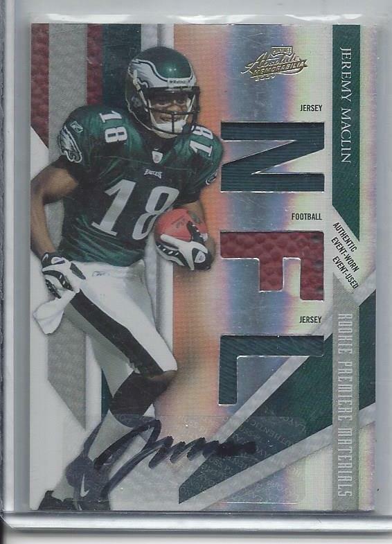 JEREMY MACLIN 2009 ABSOLUTE RPM TRIPLE JERSEY BALL AUTO RC #D 160/199