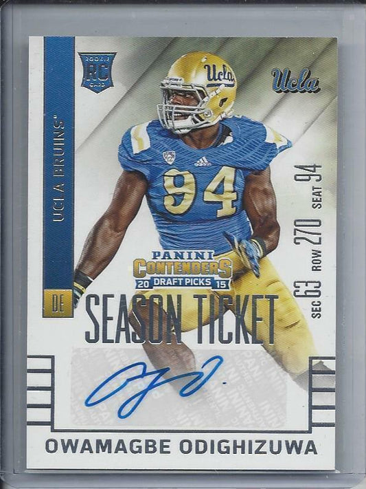 OWAMAGBE ODIGHIZUWA 2015 CONTENDERS DRAFT PICKS COLLEGE UCLA ROOKIE AUTO RC #234
