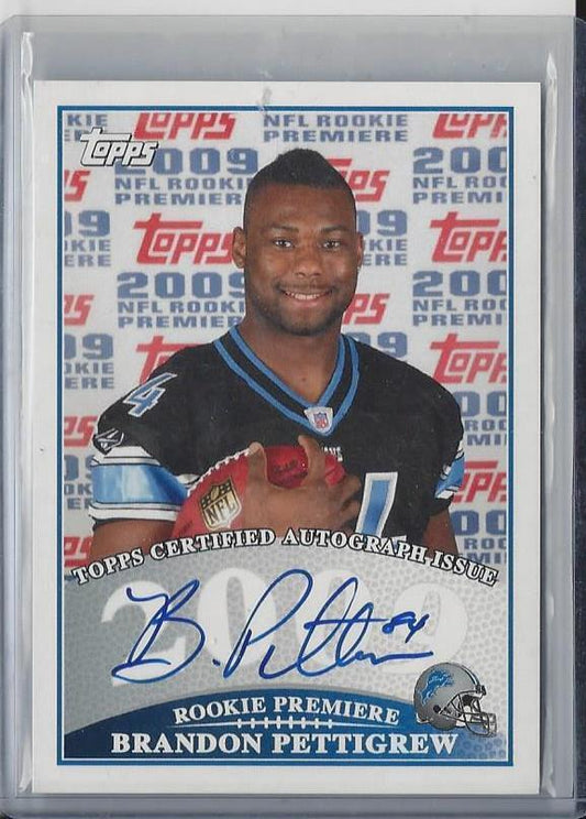 BRANDON PETTIGREW 2009 TOPPS ROOKIE PREMIERE PHOTO SHOOT ON CARD AUTO RC