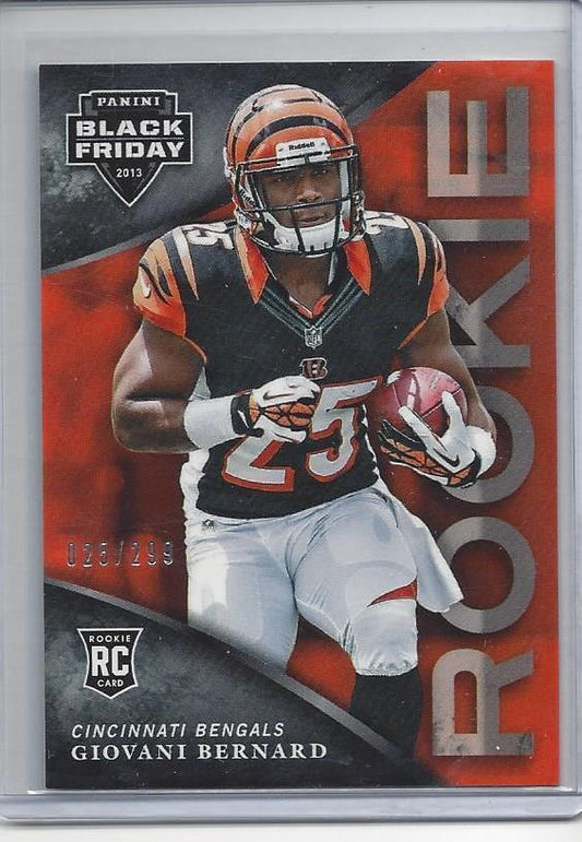 1/1 GIOVANI BERNARD 2013 PANINI BLACK FRIDAY BENGALS ROOKIE RC #D 25/299 JSY #25
