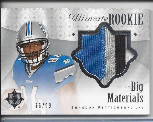 BRANDON PETTIGREW 2009 ULTIMATE COLLECTION BIG MATERIALS 4 COLOR PATCH RC /99