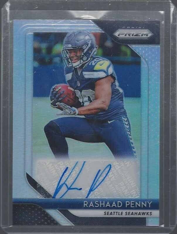 RASHAAD PENNY 2018 PANINI PRIZM SILVER PRIZMS ROOKIE AUTO RC