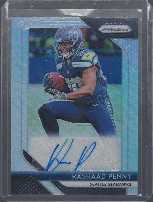 RASHAAD PENNY 2018 PANINI PRIZM SILVER PRIZMS ROOKIE AUTO RC