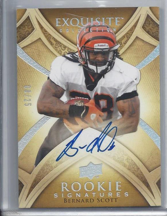 BERNARD SCOTT 2009 EXQUISITE BENGALS PLATINUM HOLOFOIL RC AUTO #D /25