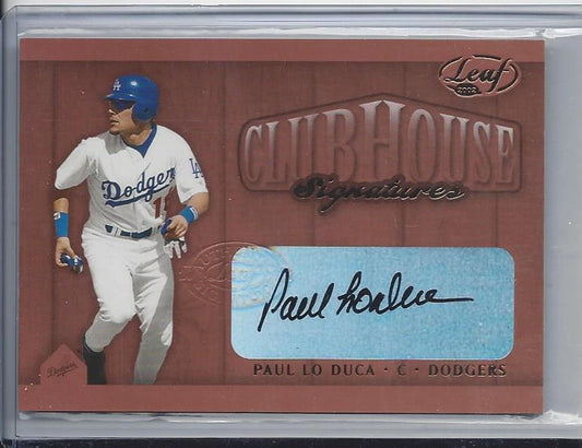 PAUL LO DUCA 2002 LEAF CLUBHOUSE SIGNATURES DODGERS AUTO #D 61/300