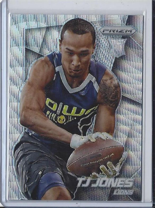 T.J. JONES 2014 PANINI PRIZM LIGHT BLUE WAVE PRIZMS REFRACTOR RC #D 92/99