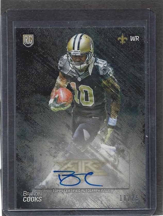BRANDIN COOKS 2014 TOPPS FIRE BLACK ROOKIE AUTO RC #D 18/25