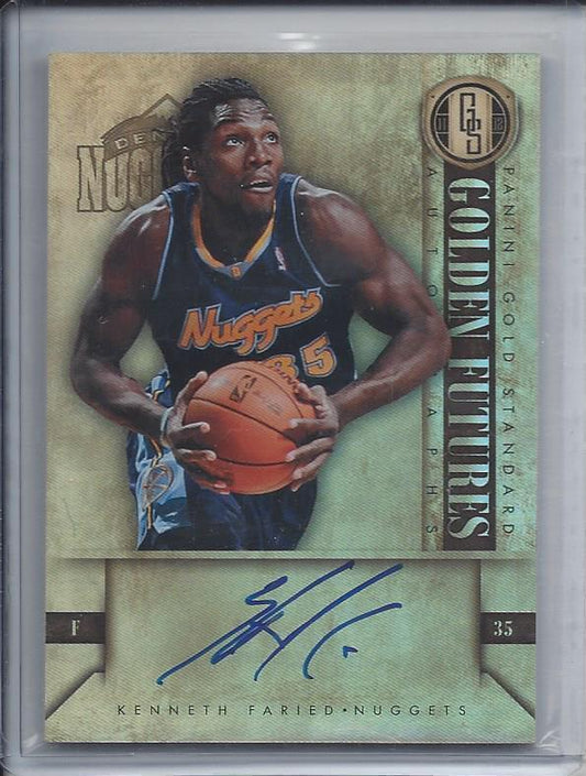 KENNETH FARIED 2011-12 GOLD STANDARD GOLDEN FUTURES ON CARD AUTO RC