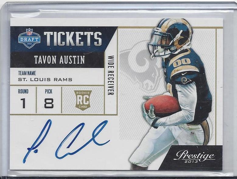 TAVON AUSTIN 2013 PRESTIGE TICKETS RAMS ON CARD AUTO RC #2