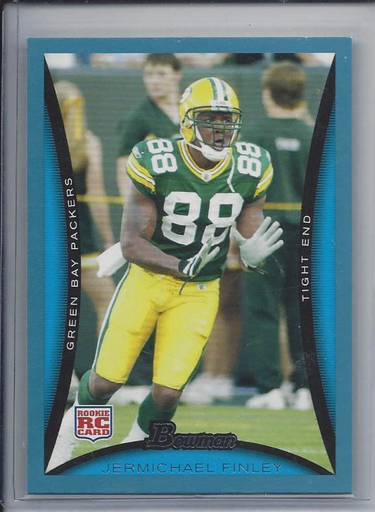JERMICHAEL FINLEY 2008 BOWMAN PACKERS BLUE PARALLEL RC #D 481/500