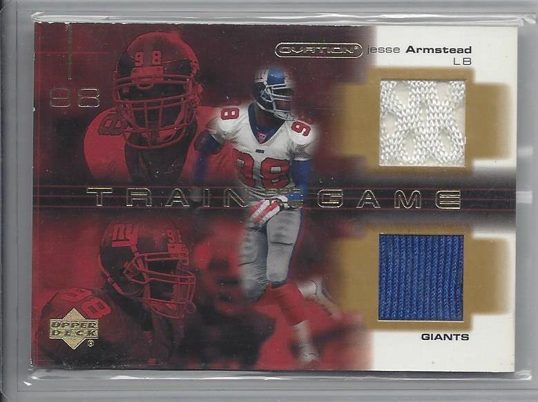 JESSE ARMSTEAD 2001 UPPER DECK OVATION TRAIN FOR THE GAME DUAL GIANTS JERSEY
