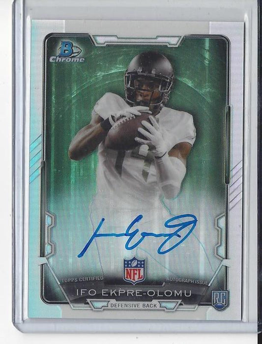 IFO EKPRE OLOMU 2015 BOWMAN CHROME REFRACTOR BROWNS ROOKIE ON CARD AUTO RC