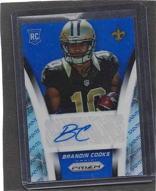 BRANDIN COOKS 2014 PANINI PRIZM BLUE TEAM LOGO PRIZMS ROOKIE AUTO RC #D 2/15